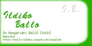 ildiko ballo business card
